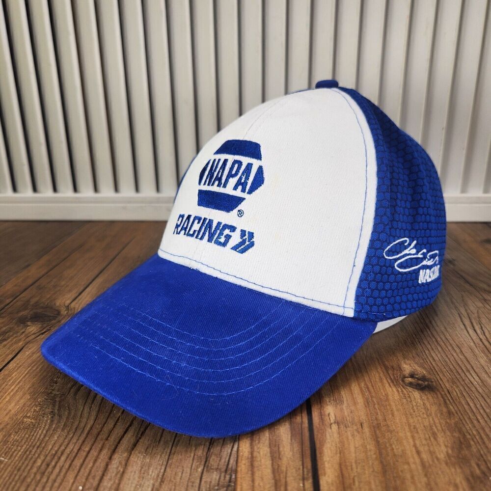 NAPA Racing Hat Cap Strap Back Blue White NASCAR NHRA INDYCAR Embroidered Cars